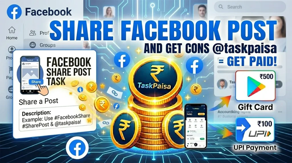 Create a facebook post about TaskPaisa