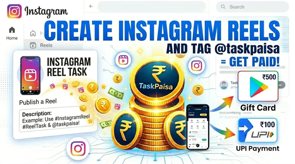Create a reel on instagram about TaskPaisa
