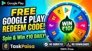 Spin & Win ₹10 Google Play Redeem Code Free — Daily Giveaway