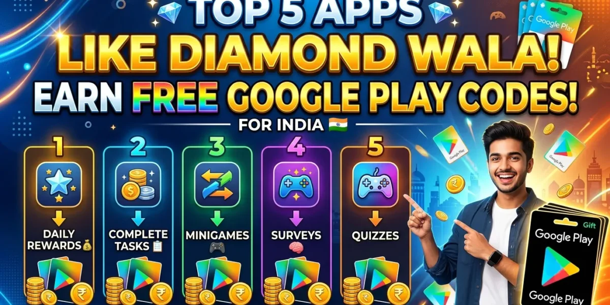 Top 5 Apps Like Diamond Wala to Earn Free Google Play Redeem Codes